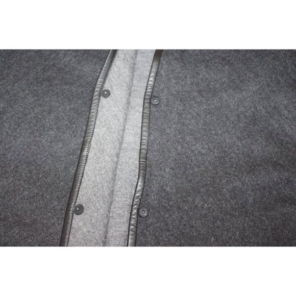 New w/Tags Eileen Fisher -Leather Trim Front Felted Merino Snap Front Cape, M/L - Picture 10 of 14